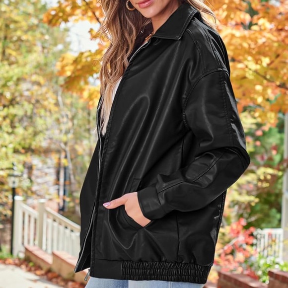 Black Faux Leather Jacket - Picture 7 of 7